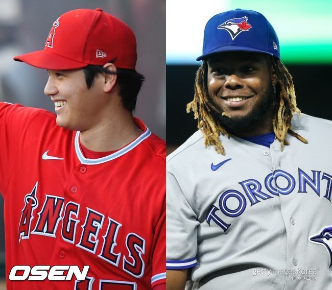 [사진] LA 에인절스 오타니 쇼헤이(27), 토론토 블루제이스 블라디미르 게레로 주니어. ⓒGettyimages(무단전재 및 재배포 금지)
