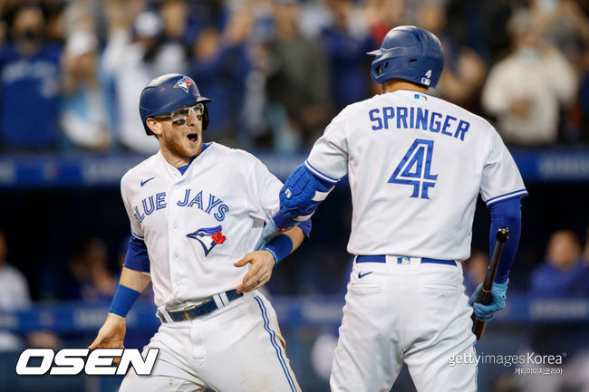 [사진] 토론토 블루제이스 포수 대니 잰슨 ⓒGettyimages(무단전재 및 재배포 금지)