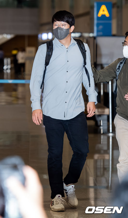 지난 5일 오후 MLB 텍사스 레인저스 양현종(33) 인천국제공항을 통해 귀국했다.21.10.05 /OSEN DB