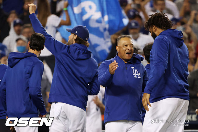 [사진] 다저스는 2021년 10월 7일(한국시간) 미국 캘리포니아주 로스앤젤레스 다저 스타디움에서 열린 2021 내셔널리그 와일드카드 결정전에서 3-1 승리를 거뒀다. ⓒGettyimages(무단전재 및 재배포 금지)