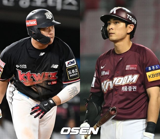 KT 위즈 강백호(왼쪽), 키움 히어로즈 이정후. /OSEN DB