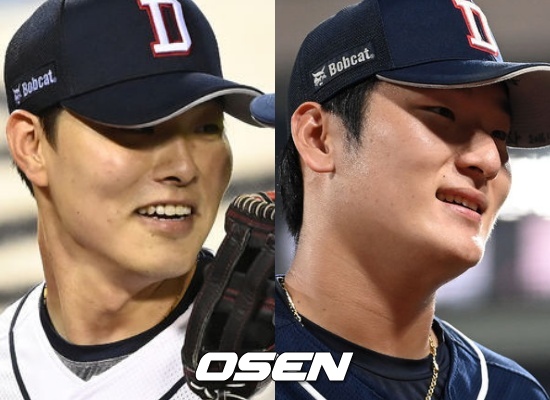 두산 최원준(좌)과 곽빈 / OSEN DB
