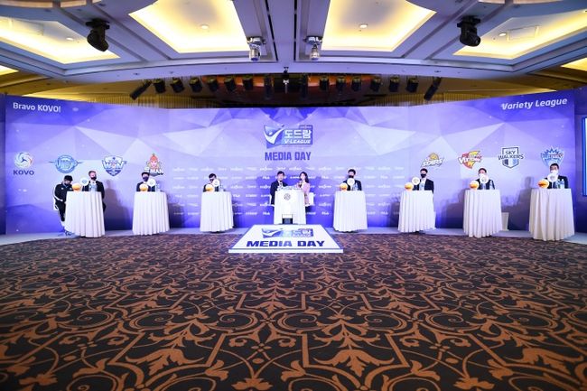 13일 서울 청담 리베라호텔에서 2021-2022 V리그 미디어데이가 진행됐다. / KOVO 제공