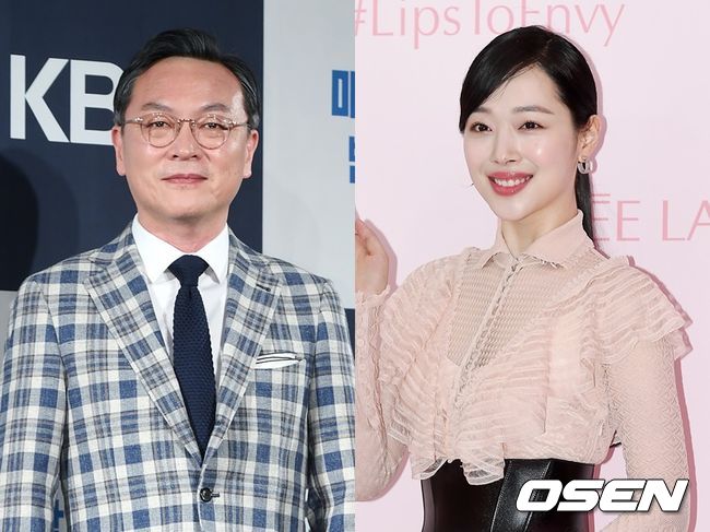 배우 김의성(왼쪽), 설리. OSEN DB