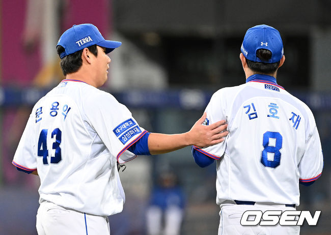 삼성 라이온즈 투수 문용익과 내야수 김호재 / OSEN DB