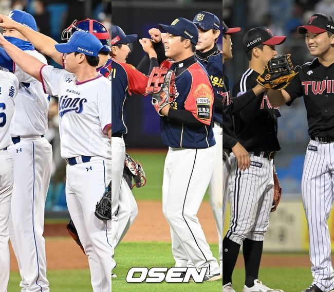 삼성 라이온즈(왼쪽부터), KT 위즈, LG 트윈스. /OSEN DB