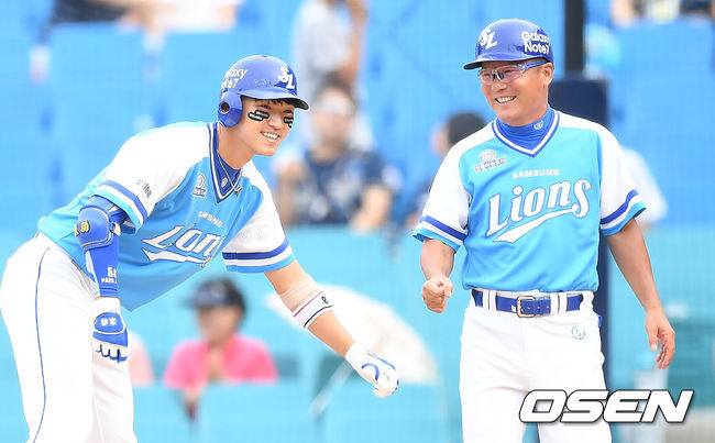 삼성 시절 박해민과 김평호 코치 /OSEN DB