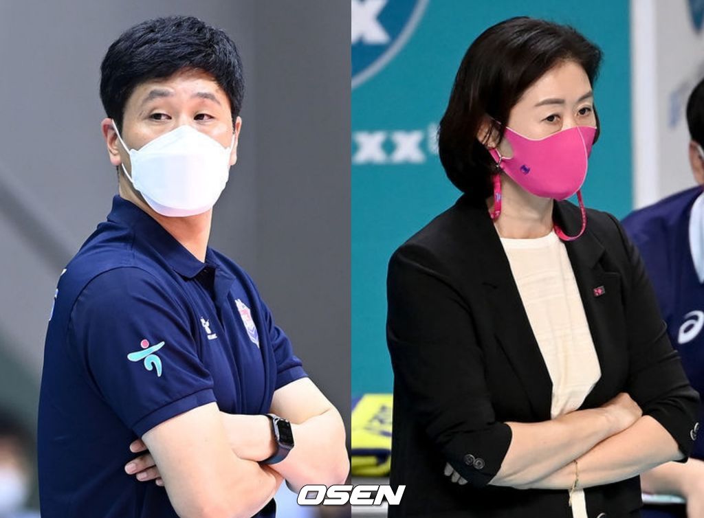 김종민 감독-박미희 감독 / OSEN DB