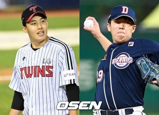 LG 임찬규(좌)와 두산 김민규 / OSEN DB