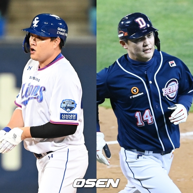 삼성 오재일-두산 박계범 /OSEN DB