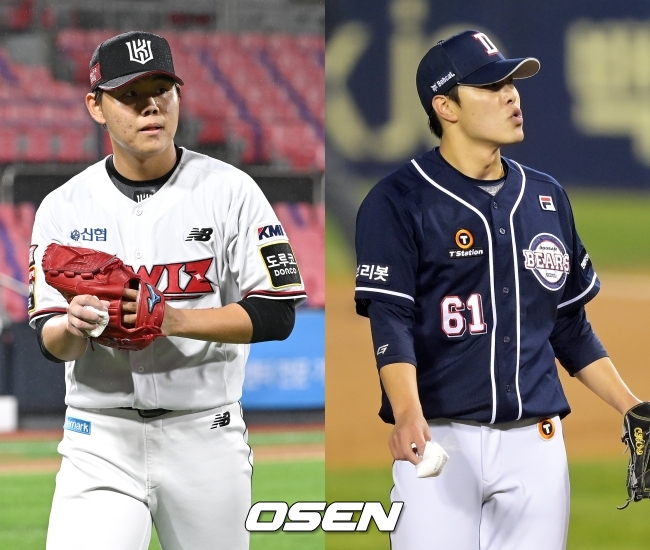 KT 소형준(왼쪽)과 두산 최원준이 15일 한국시리즈 2차전 선발 맞대결을 펼친다. /OSEN DB