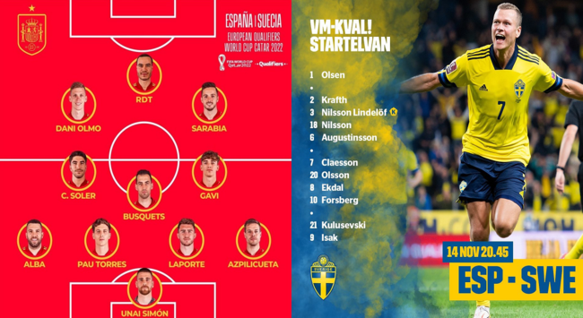 [사진] 스페인-스웨덴 대표팀 공식 SNS