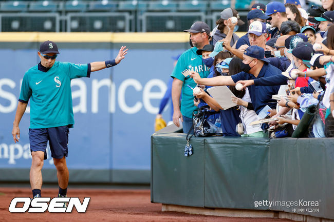 [사진] 여전히 시애틀 팬들의 사랑을 받고 있는 스즈키 이치로. ⓒGettyimages(무단전재 및 재배포 금지)