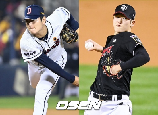 두산 곽빈(좌)과 KT 배제성 / OSEN DB
