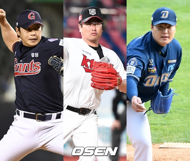 퓨처스 FA 자격을 얻은 김대우-전유수-강동연(왼쪽부터) /OSEN DB