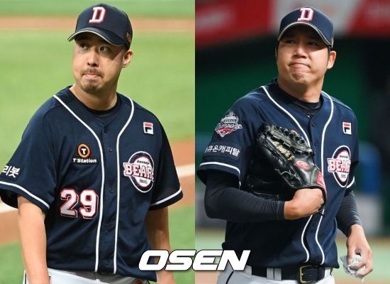 두산 유희관(좌)과 장원준 / OSEN DB