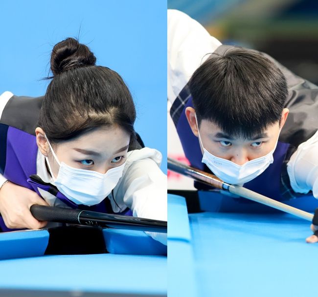 [사진]서서아(왼쪽)와 황용 /대한당구연맹 제공