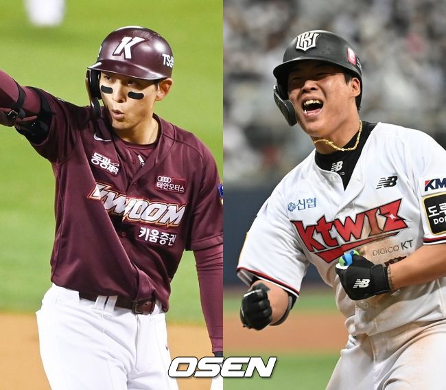 키움 히어로즈 이정후(왼쪽), KT 위즈 강백호. /OSEN DB 