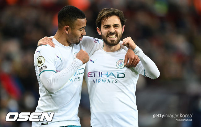 [사진] 가브리엘 제수스(왼쪽)와 베르나르두 실바 / ⓒGettyimages(무단전재 및 재배포 금지)