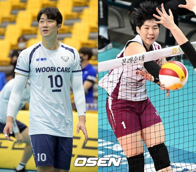 우리카드 나경복(왼쪽), KGC인삼공사 이소영. /OSEN DB