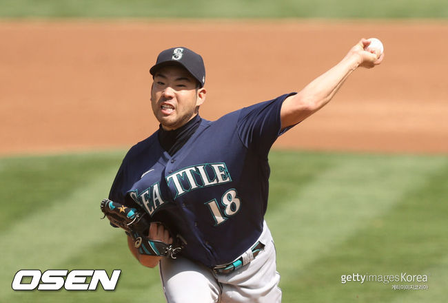 [사진] 시애틀에서 뛰었던 기쿠치 유세이. ⓒGettyimages(무단전재 및 재배포 금지)