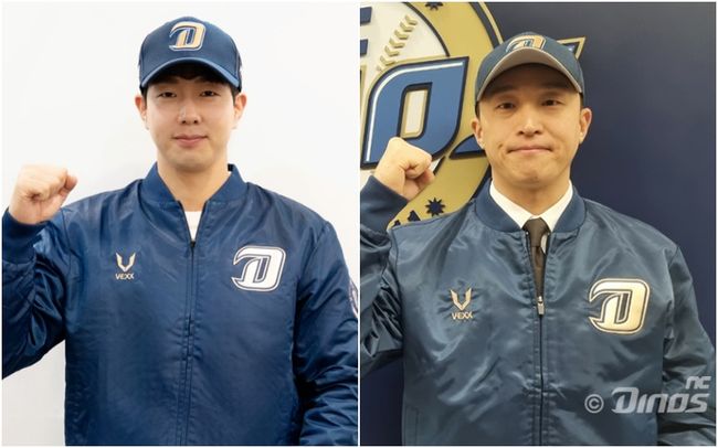박건우(왼쪽)와 손아섭. /NC  다이노스 제공