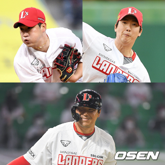 박종훈-문승원(위), 한유섬(아래) /OSEN DB