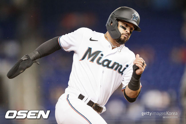 [사진]마이애미 말린스 시절의 에디 알바레스. ⓒGettyimages(무단전재 및 재배포 금지)