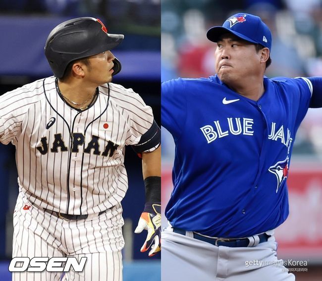 [사진] 히로시마 도요카프 스즈키 세이야(왼쪽), 토론토 블루제이스 류현진. ⓒGettyimages(무단전재 및 재배포 금지)