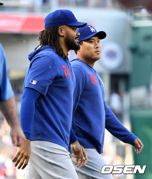LA 다저스 시절 켄리 잰슨, 류현진 /OSEN DB