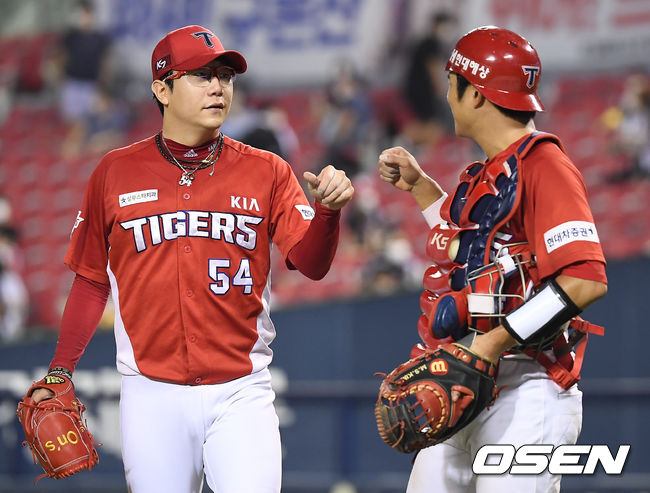 양현종과 김민식 / OSEN DB