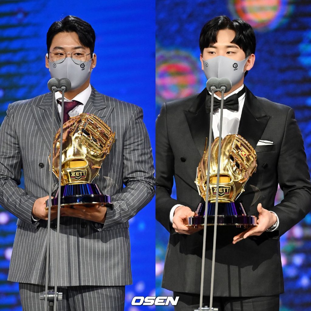 2021 KBO 골든글러브 수상자 강백호-정은원 /OSEN DB