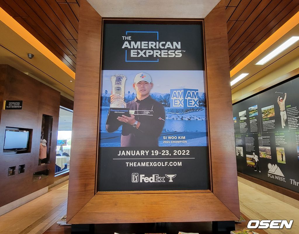 [OSEN=라킨타(미 캘리포니아주), 이사부 통신원] PGA 투어 아메리칸 익스프레스가 열리는 캘리포니아주 라킨타의 PGA 웨스트 클럽하우스에 걸려 있는 대회 포스터. 