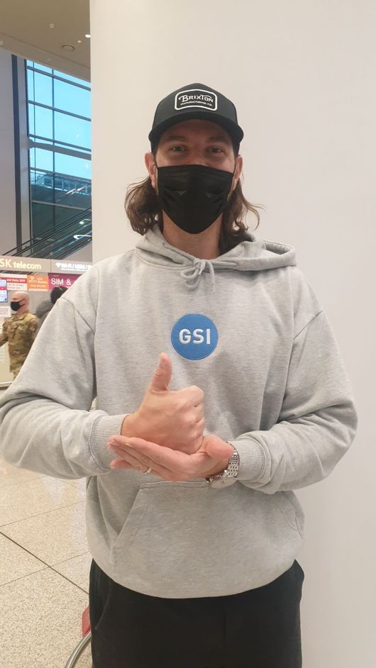 지난 18일 입국한 닉 킹험 /한화 이글스 제공