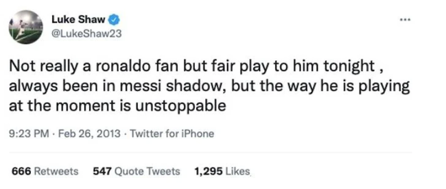 [사진] 루크 쇼 개인 SNS