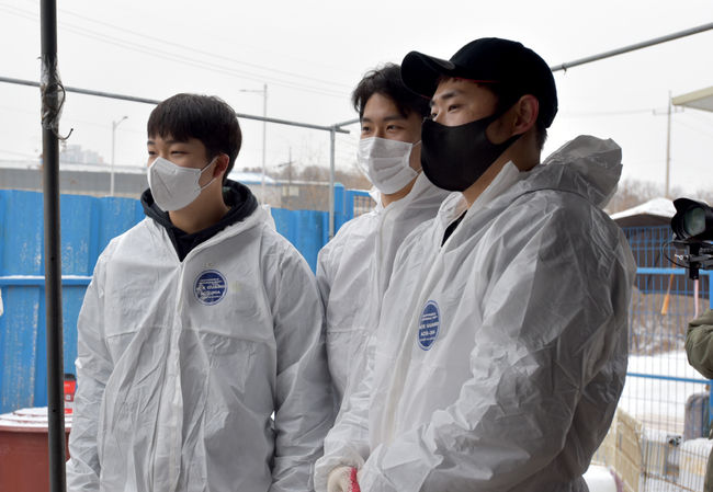 봉사활동을 하는 키움 히어로즈 이지영. /팀퓨처스 제공 