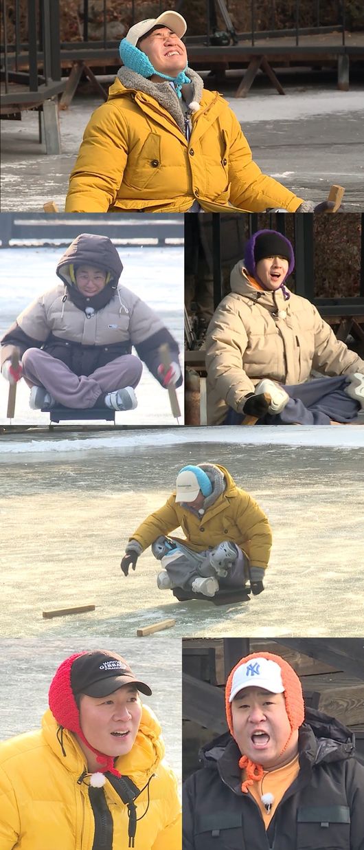 딘딘, 얼음 썰매 초짜의 美친 질주..단박에 빙신됐네(1박2일)