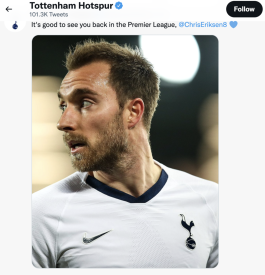 [사진] 토트넘 SNS 캡쳐.
