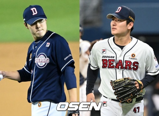 두산 최원준(좌)과 곽빈 / OSEN DB