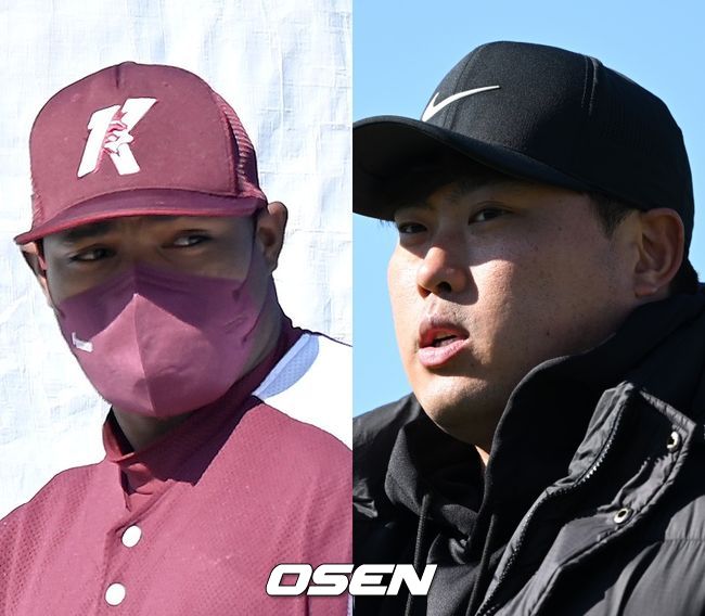 키움 히어로즈 푸이그(왼쪽), 토론토 블루제이스 류현진. /OSEN DB