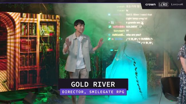 아마존 게임즈 '크라운'의 공식 방송에 출연한 금강선 디렉터. /'크라운' 공식 방송 캡처.