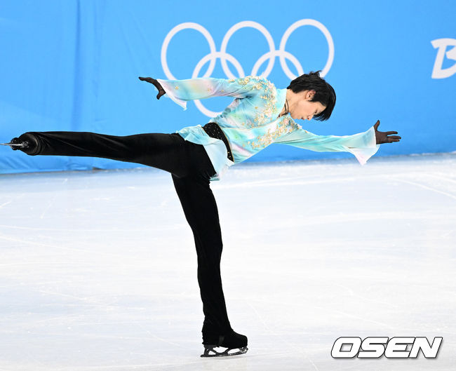 10일(한국시간) 중국 베이징 캐피털 실내 경기장에서 2022 베이징 동계올림픽 피겨 스케이팅 남자 싱글 프리 경기가 열렸다.일본 하뉴 유즈루가 프리 연기를 펼치고 있다. 2022.02.10 /jpnews@osen.co.kr