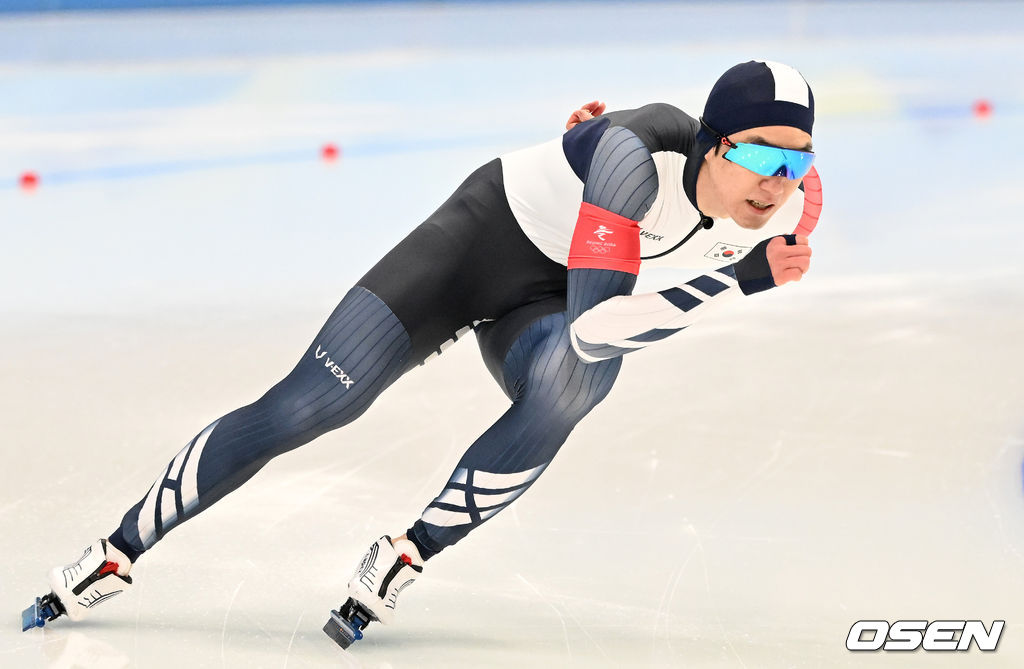 12일 중국 베이징 국립 스피드 스케이팅 경기장에서 2022 베이징 동계올림픽 스피드 스케이팅 남자 500m 경기가 열렸다.대한민국 차민규가 역주하고 있다. 2022.02.12 /jpnews@osen.co.kr