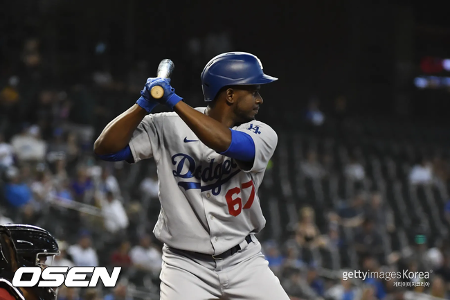 [사진] LA 다저스의 투수 예프리 라미레즈의 타격 모습.  ⓒGettyimages(무단전재 및 재배포 금지)