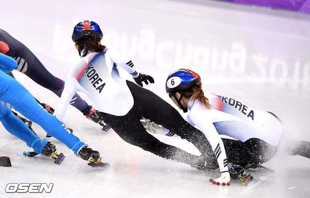 최민정과 심석희가 충돌하고 있다.2018.02.22/rumi@osen.co.kr