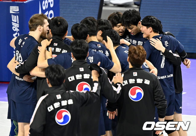 대한항공 선수단.  / OSEN DB