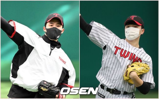 LG 임찬규(왼쪽)와 이민호. /OSEN DB