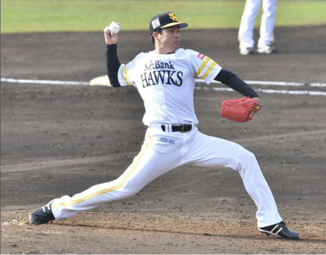 소프트뱅크의 투수 후지이. / 니칸스포츠 홈페이지 