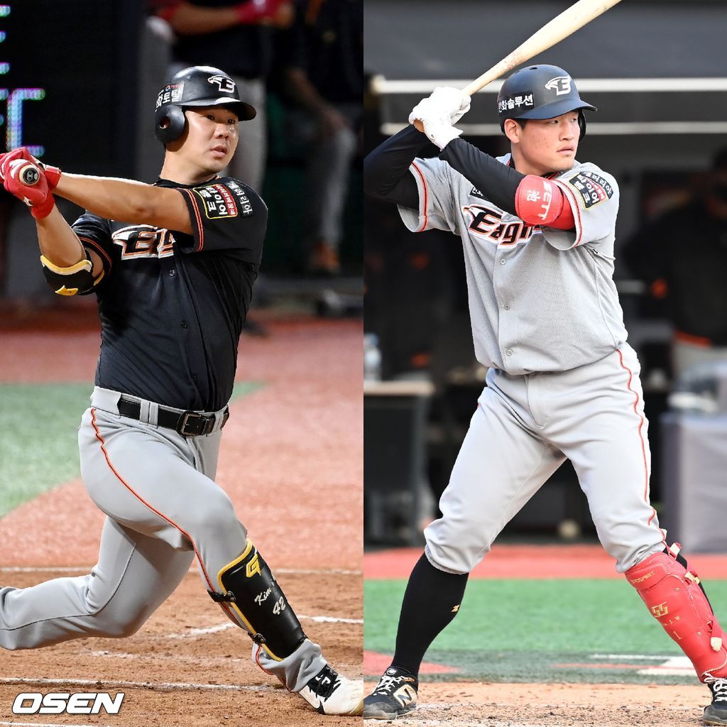 한화 김인환-이성원 /OSEN DB