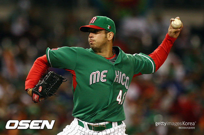 [사진] 2009년 WBC 한국전에서 선발등판한 올리버 페레스 ⓒGettyimages(무단전재 및 재배포 금지)